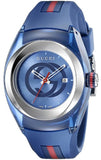 Gucci Sync Quartz Blue Dial Blue Rubber Strap Watch For Men - YA137304 Authentic Buy Shop Now