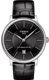 Tissot Carson Premium Powermatic 80 Black Dial Black Leather Strap Watch For Men - T122.407.16.051.00 Authentic Buy Shop Now