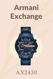 Armani Exchange Hampton Chronograph Blue Dial Blue Steel Strap Watch For Men - AX2430 Authentic Buy Shop Now
