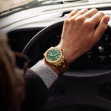 Maurice Lacroix Aikon Automatic Green Dial Brown Leather Strap Watch For Men - AI6008-BRZ0B-630-M Authentic Buy Shop Now