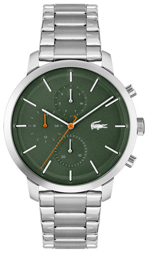 Lacoste Replay Green Dial Silver Steel Strap Watch for Men - 2011178 Authentic Buy Shop Now