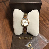 Gucci G Timeless Silver Dial Two Tone Steel Strap Watch For Women - YA126563 Authentic Buy Shop Now