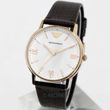 Emporio Armani Dress Quartz White Dial Brown Leather Strap Watch For Men - AR11011 Authentic Buy Shop Now