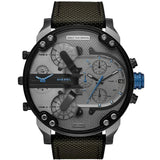 Diesel Mr Daddy 2.0 Chronograph Grey Dial Black Nylon Strap Watch For Men - DZ7420 Authentic Buy Shop Now