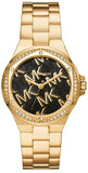 Michael Kors Lennox Quartz Black Dial Gold Steel Strap Watch For Women - MK7404 Authentic Buy Shop Now