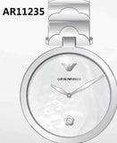 Emporio Armani Mother of Pearl Dial Silver Steel Strap Watch For Women - AR11235 Authentic Buy Shop Now