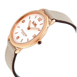 Coach Delancey White Dial White Leather Strap Watch for Women - 14502790 Authentic Buy Shop Now