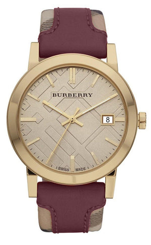 Burberry The City Gold Dial Orange Leather Strap Watch for Women - BU9017 Authentic Buy Shop Now