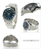 Emporio Armani Valente Chronograph Blue Dial Silver Steel Strap Watch For Men - AR1789 Authentic Buy Shop Now