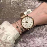 Michael Kors Jaryn Quartz Gold Dial Pink Leather Strap Watch For Women - MK2471 Authentic Buy Shop Now