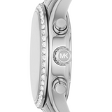 Michael Kors Lexington Chronograph White Dial Silver Steel Strap Watch For Women - MK7243 Authentic Buy Shop Now