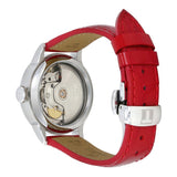 Tissot Chemin Des Tourelles Powermatic 80 Mother of Pearl White Dial Red Leather Strap Watch For Women - T099.207.16.118.00 Authentic Buy Shop Now