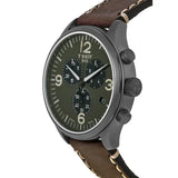 Tissot T Sport Chrono XL Green Dial Brown Leather Strap Watch For Men - T116.617.36.097.00 Authentic Buy Shop Now
