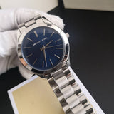 Michael Kors Slim Runway Quartz Blue Dial Silver Steel Strap Watch For Women - MK3379 Authentic Buy Shop Now