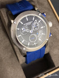Burberry Sports Chronograph Black Dial Blue Rubber Strap Watch for Men - BU7714 Authentic Buy Shop Now