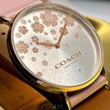 Coach Perry Silver Dial Pink Leather Strap Watch For Women - 14503325 Authentic Buy Shop Now