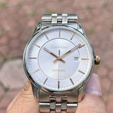 Calvin Klein Infinity Silver Dial Silver Steel Strap Watch for Men - K5S34B46 Authentic Buy Shop Now