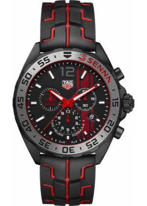 Tag Heuer Formula 1 Ayrton Senna Limited Edition Black Dial Two Tone Rubber Strap Watch for Men - CAZ1019.FT8027 Authentic Buy Shop Now