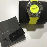 Marc Jacobs Henry Skeleton Neon Yellow Dial Yellow Leather Strap Watch for Women - MBM1242 Authentic Buy Shop Now