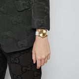 Gucci G Timeless Quartz Gold Dial Beige Leather Strap Watch For Women - YA1264180 Authentic Buy Shop Now