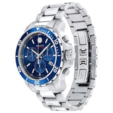 Movado Series 800 Chronograph Blue Dial Silver Steel Strap Watch For Men - 2600141 Authentic Buy Shop Now