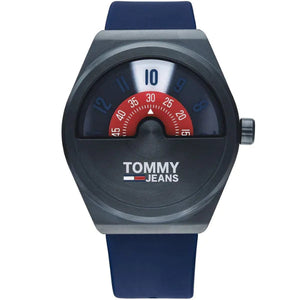 Tommy Hilfiger Monogram Pop Quartz Blue Dial Blue Silicone Strap Watch For Men - 1791775 Authentic Buy Shop Now