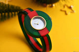 Gucci Vintage Web Mother of Pearl Dial Two Tone Plastic Strap Watch For Women - YA143403 Authentic Buy Shop Now