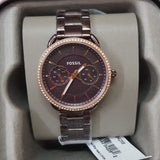 Fossil Tailor Analog Brown Dial Brown Steel Strap Watch for Women - ES4258 Authentic Buy Shop Now
