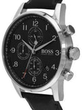 Hugo Boss Navigator Black Dial Black Leather Strap Watch for Men - 1513678 Authentic Buy Shop Now