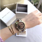Michael Kors Bradshaw Chronograph Burgundy Dial Two Tone Steel Strap For Women - MK6269 Authentic Buy Shop Now