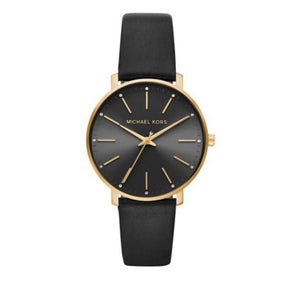 Michael Kors Pyper Black Dial Black Leather Strap Watch For Women - MK2747 Authentic Buy Shop Now