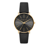Michael Kors Pyper Black Dial Black Leather Strap Watch For Women - MK2747 Authentic Buy Shop Now