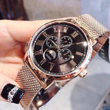 Guess Delancy Black Dial Rose Gold Mesh Bracelet Watch for Men - W0871G5 Authentic Buy Shop Now