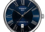 Tissot Carson Premium Powermatic 80 Blue Dial Blue Leather Strap Watch For Men - T122.407.16.043.00 Authentic Buy Shop Now