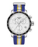 Tissot Quickster Chronograph NBA Golden State Warriors White Dial Two Tone NATO Strap Watch for Men - T095.417.17.037.15 Authentic Buy Shop Now