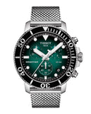 Tissot Seastar 1000 Chronograph Green Dial Silver Mesh Bracelet Watch For Men - T120.417.11.091.00 Authentic Buy Shop Now
