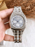 Bulova Crystal Collection Phantom Silver Dial Silver Steel Strap Watch for Men - 96C002 Authentic Buy Shop Now