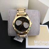 Michael Kors Hartman Analog Quartz Black Dial Gold Steel Strap Watch For Women - MK3647 Authentic Buy Shop Now