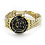 Michael Kors Bayville Chronograph Black Dial Gold Steel Strap Watch For Men - MK8726 Authentic Buy Shop Now
