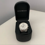 Emporio Armani Sportivo Chronograph Silver Dial Silver Steel Strap Watch For Men - AR5963 Authentic Buy Shop Now