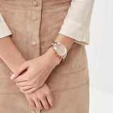 Michael Kors Ritz Chronograph Rose Gold Dial Rose Gold Steel Strap Watch For Women - MK6598 Authentic Buy Shop Now