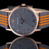Emporio Armani Kappa Quartz Grey Dial Two Tone Nylon Strap Watch For Men - AR11014 Authentic Buy Shop Now