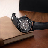 Emporio Armani Meccanico Automatic Black Dial Black Leather Strap Watch For Men - AR60042 Authentic Buy Shop Now