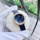 Swarovski Crystal Frost Blue Dial Blue Leather Strap Watch for Women - 5484061 Authentic Buy Shop Now