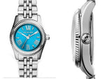 Michael Kors Lexington Quartz Blue Dial Silver Steel Strap Watch For Women - MK3328 Authentic Buy Shop Now