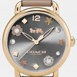 Coach Delancey Grey Dial Grey Leather Strap Watch For Women - 14502797 Authentic Buy Shop Now