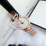 Gucci G Timeless Silver Dial Two Tone Steel Strap Watch For Women - YA126528 Authentic Buy Shop Now