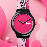 Lacoste Goa Pink Dial Two Tone Silicon Strap Watch for Women - 2020115 Authentic Buy Shop Now