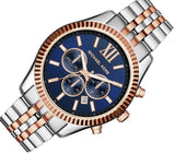 Michael Kors Lexington Blue Dial Two Tone Steel Strap Watch for Men - MK8412 Authentic Buy Shop Now