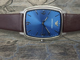 Emporio Armani Retro Quartz Blue Dial Black Leather Strap Watch For Men - AR2491 Authentic Buy Shop Now